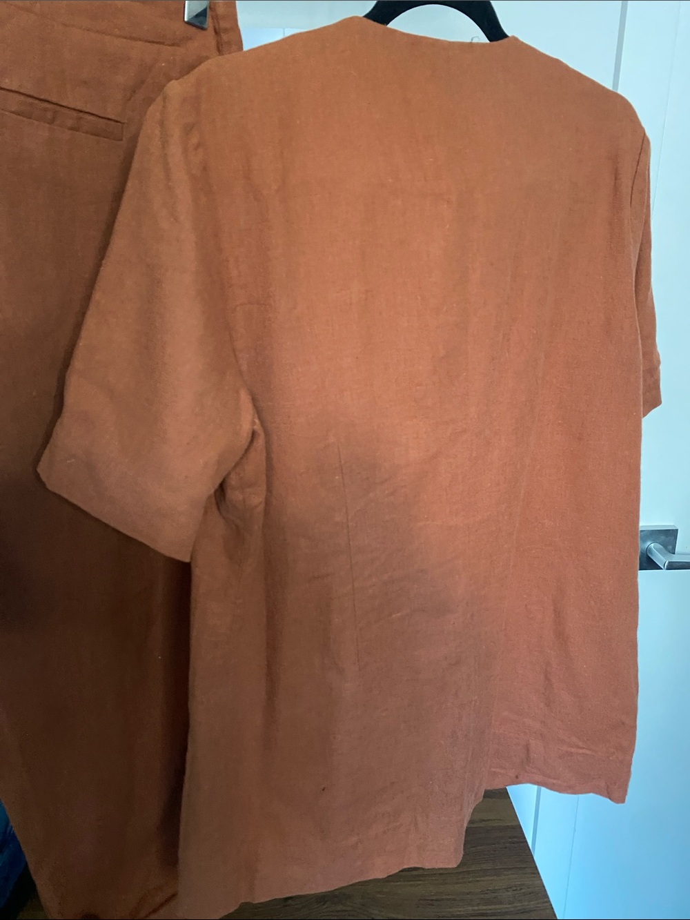 Simons Rust Orange Linen-Blend Jacket - Picture 9 of 17